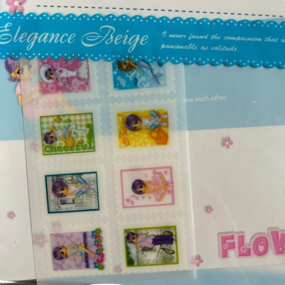 Vintage Y2K Sunflower Fancy Elegance Beige Letter Set Korean Stationary Kawaii